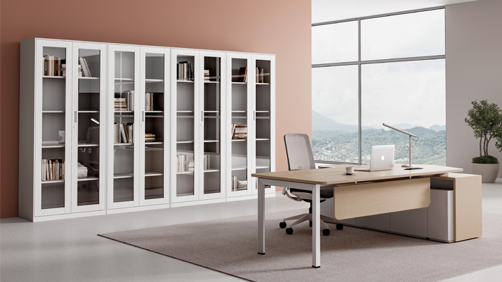 YF-BK-Glass-door cabinet