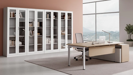 YF-BK-Glass-door cabinet