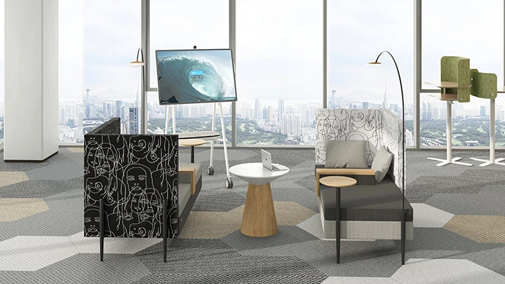 Modern High Back Acoustic Modular Lounge Sofa Booth