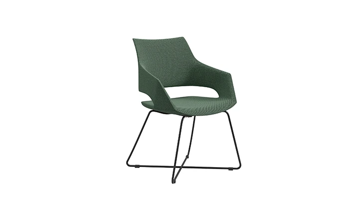 Modern Cutout Fabric Lounge Chair with Various Bases