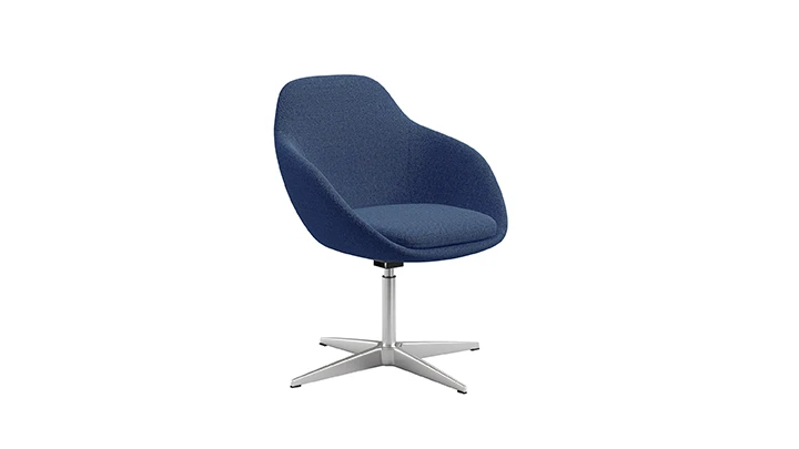 Modern Bucket Fabric Lounge Chair with Multiple Bases
