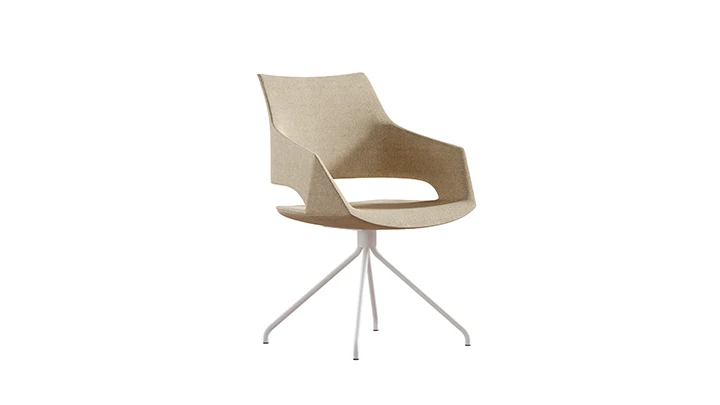 Modern Cutout Fabric Lounge Chair with Various Bases