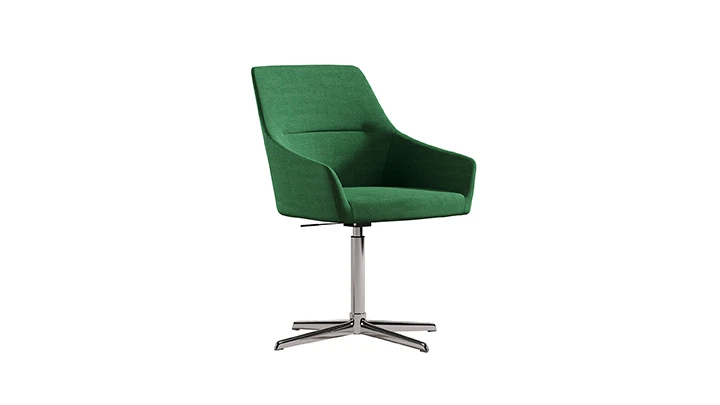 Modern Fabric Swivel Lounge Chair with Various Bases