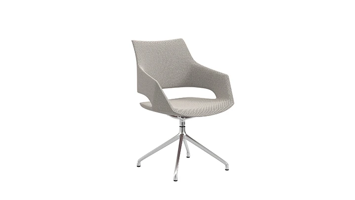Modern Cutout Fabric Lounge Chair with Various Bases