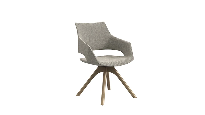 Modern Cutout Fabric Lounge Chair with Various Bases