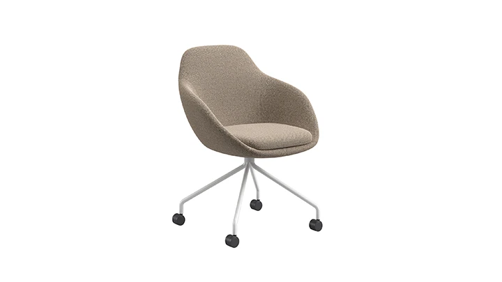 Modern Bucket Fabric Lounge Chair with Multiple Bases