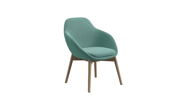 Modern Bucket Fabric Lounge Chair with Multiple Bases
