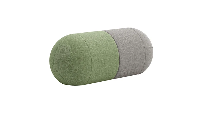 Modern Creative Capsule Shaped Fabric Ottoman Pouf