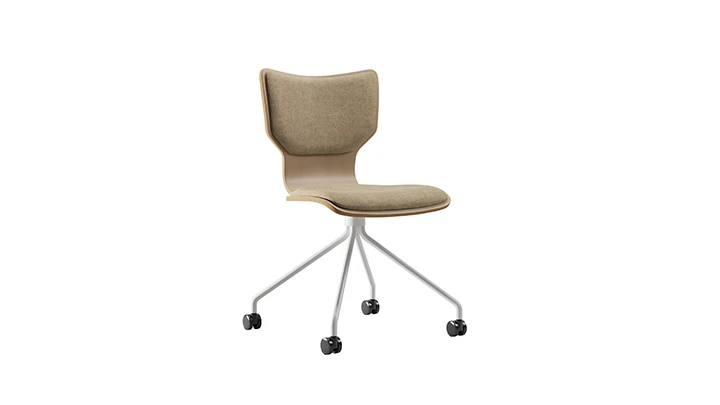 Modern Curved Plywood Dining Chair with Cushion