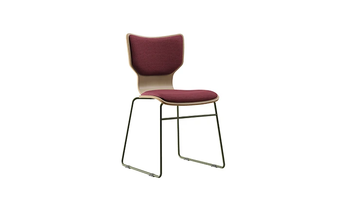 Modern Curved Plywood Dining Chair with Cushion