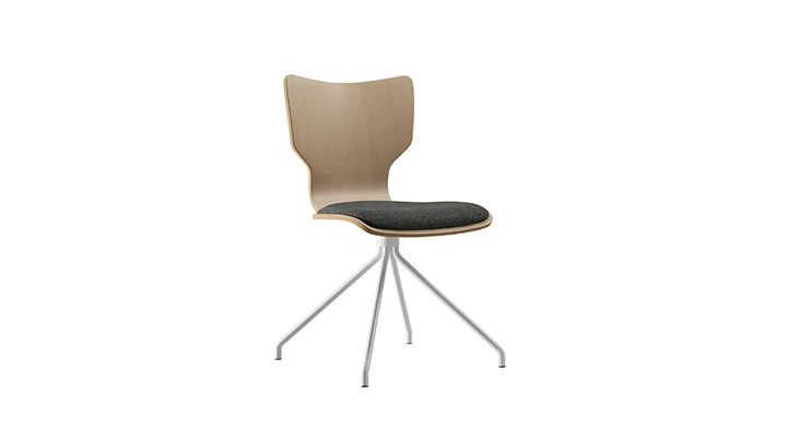 Modern Curved Plywood Dining Chair with Cushion